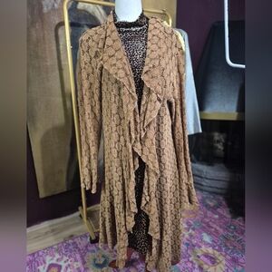 Tan Textured Maxi Duster
